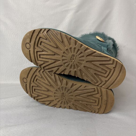 Womens UGG Boots Bailey Button Tall Triplet Teal Suede Boho Festival Rare Color6 - Picture 16 of 16